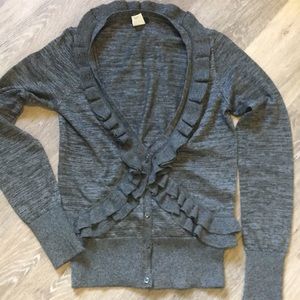 Women’s JCrew V-Neck Ruffle Cardigan